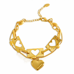 Bracelete Astral Coração Feminino Ouro 18K