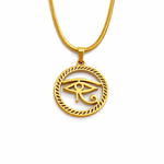 Colar Olho de Hórus Minimal Banhado a Ouro 18K