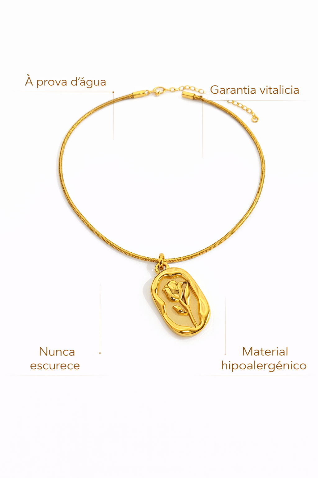 Colar Élance Banhado a Ouro 18K