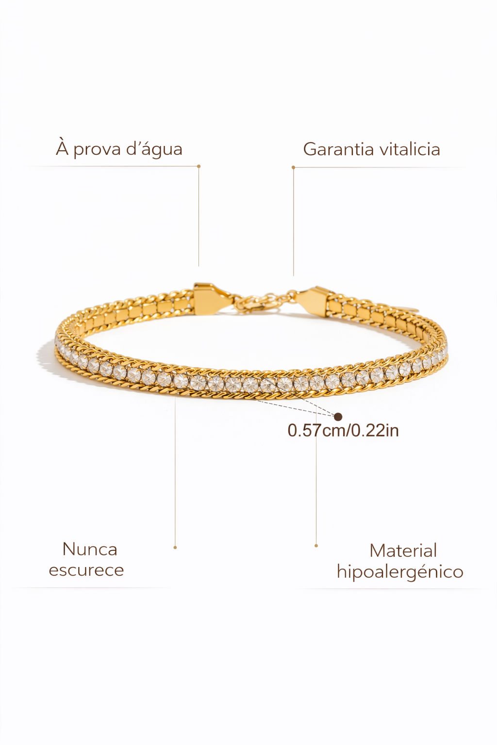 Bracelete Infinite Stars Ouro 18K