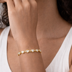 Bracelete Luna Corações Banhado a Ouro 18K