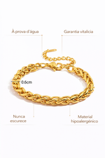 Bracelete Elegora Vazadas Banhado a Ouro 18K