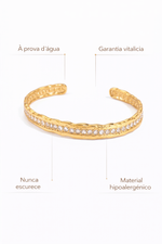 Bracelete Infinite Cravejado Banhado a Ouro 18K