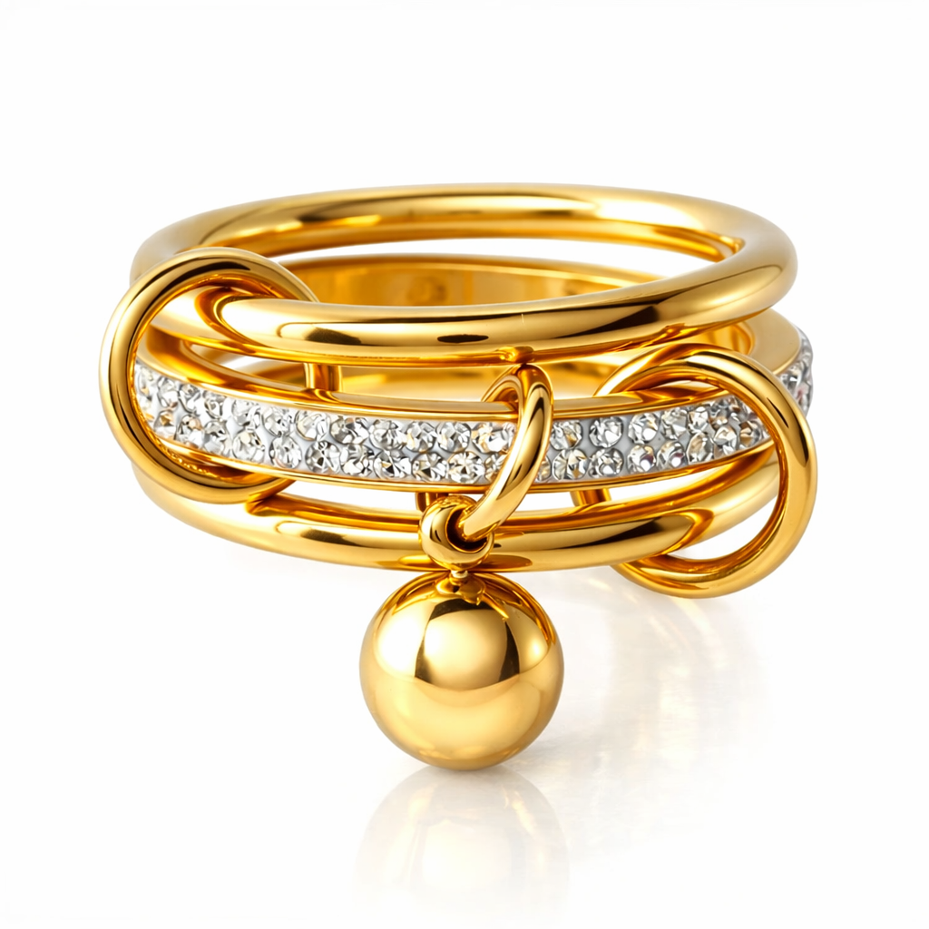 Anel Sovereign Feminino Banhado em Ouro 18k