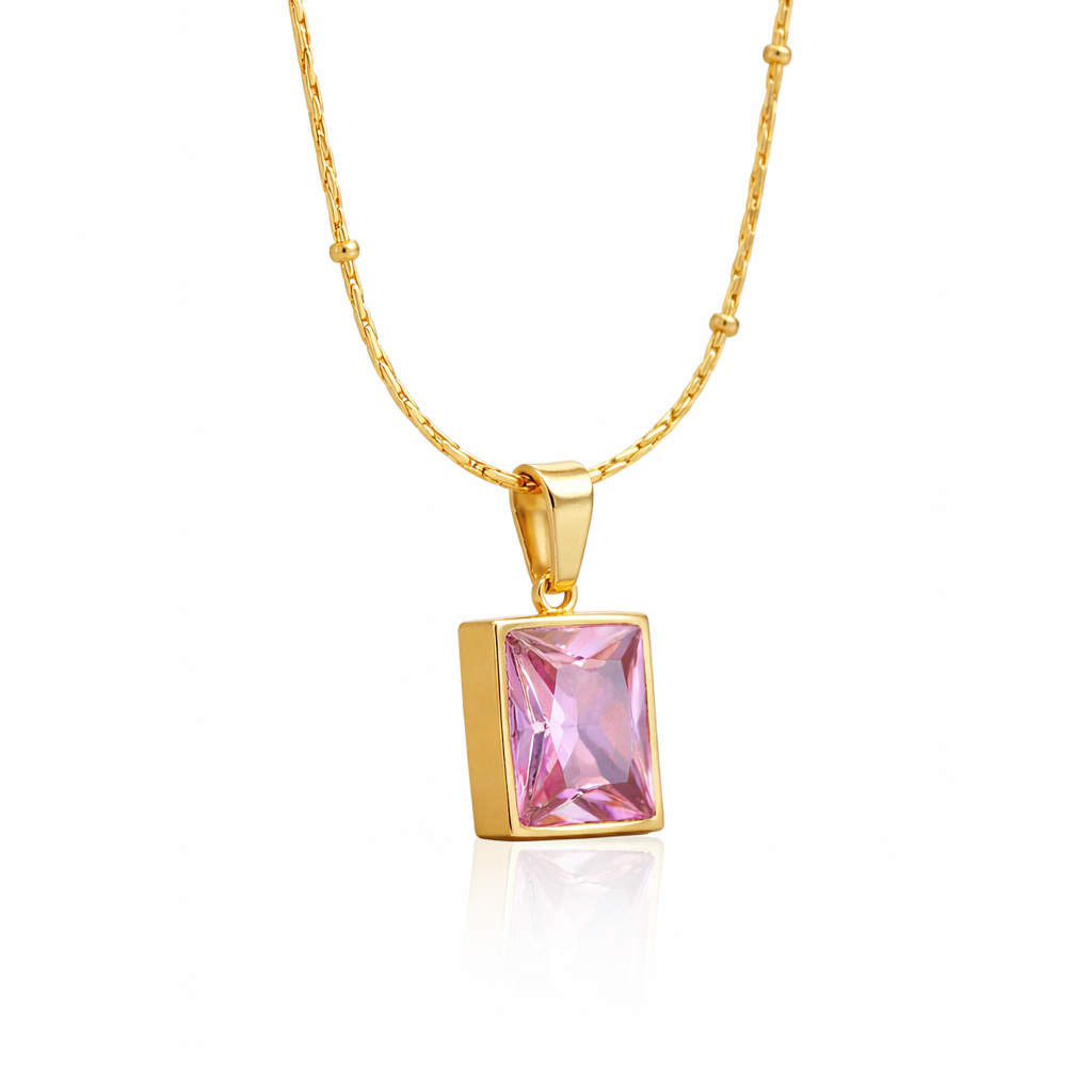 Colar Magnifique Gold Quadrado Banhado a Ouro 18K