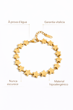Bracelete Estrelas Delicadas Banhado em Ouro 18K