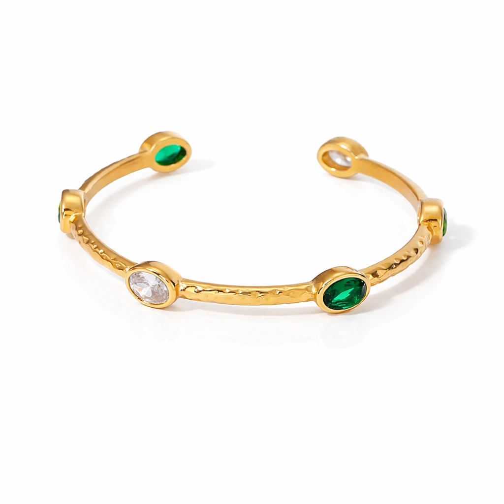 Bracelete Elegora Cravejado Banhado a Ouro 18K