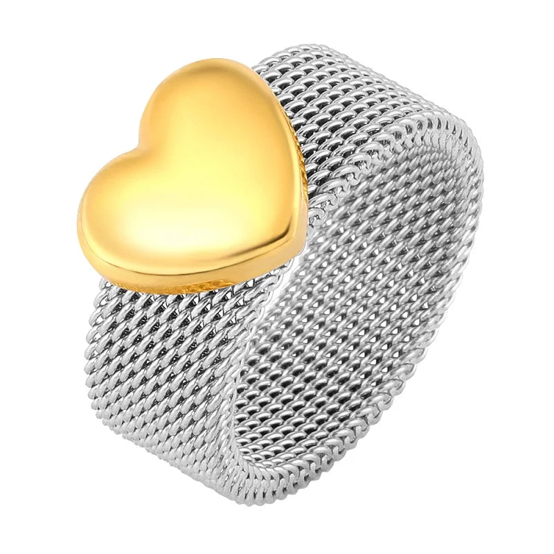 Anel Luxor Coração Feminino Ouro 18k Banhado
