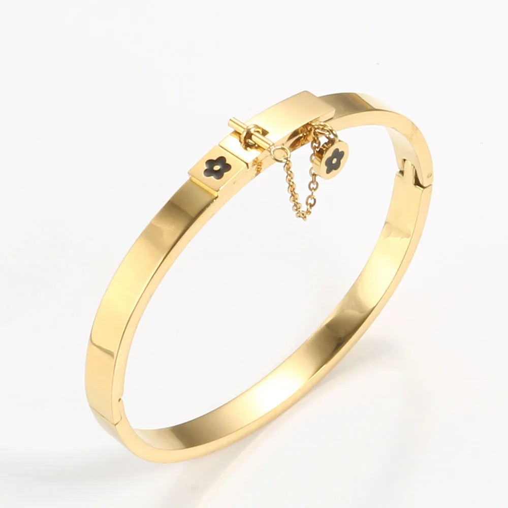 Bracelete Cadeado Banhado em Ouro 18K
