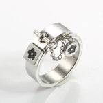 Anel Aurora Cadeado Feminino Banhado Ouro 18k