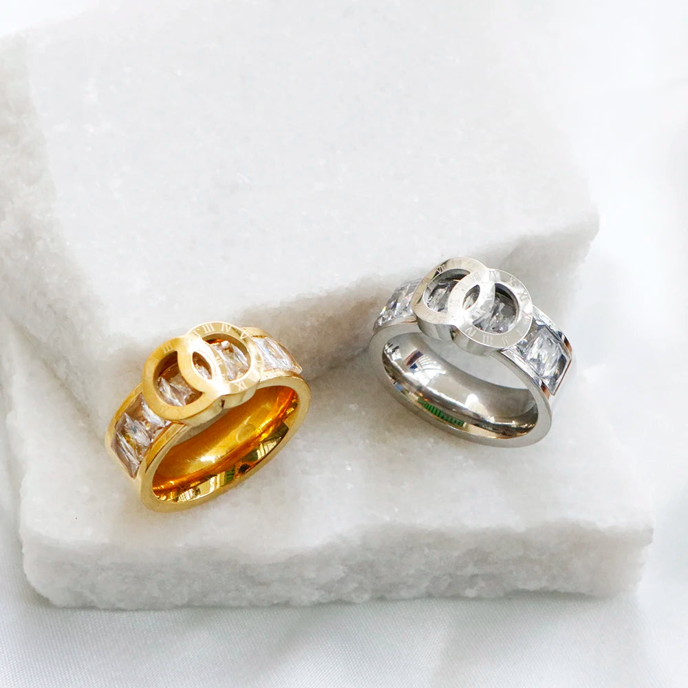 Anel Douré Romano Banhado a Ouro 18k