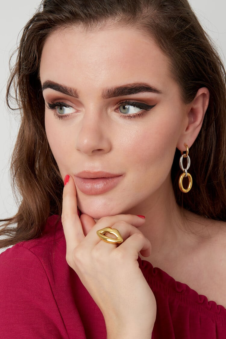 Anel Bubble Beijo Banhado a Ouro 18K