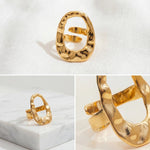 Anel Caldera Hammered Banhado a Ouro 18K