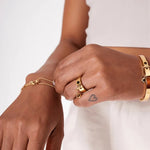 Anel Aurora Cadeado Feminino Banhado Ouro 18k