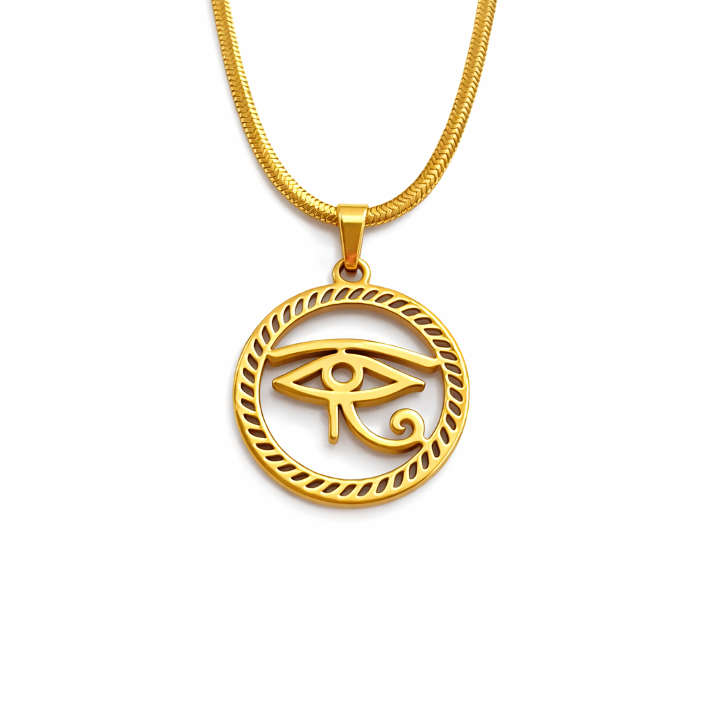 Colar Olho de Hórus Minimal Banhado a Ouro 18K