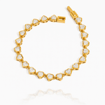 Bracelete Luna Corações Banhado a Ouro 18K