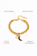 Bracelete Lua Banhado a Ouro 18K