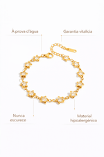 Bracelete Estelar cravejado Banhado a Ouro 18K