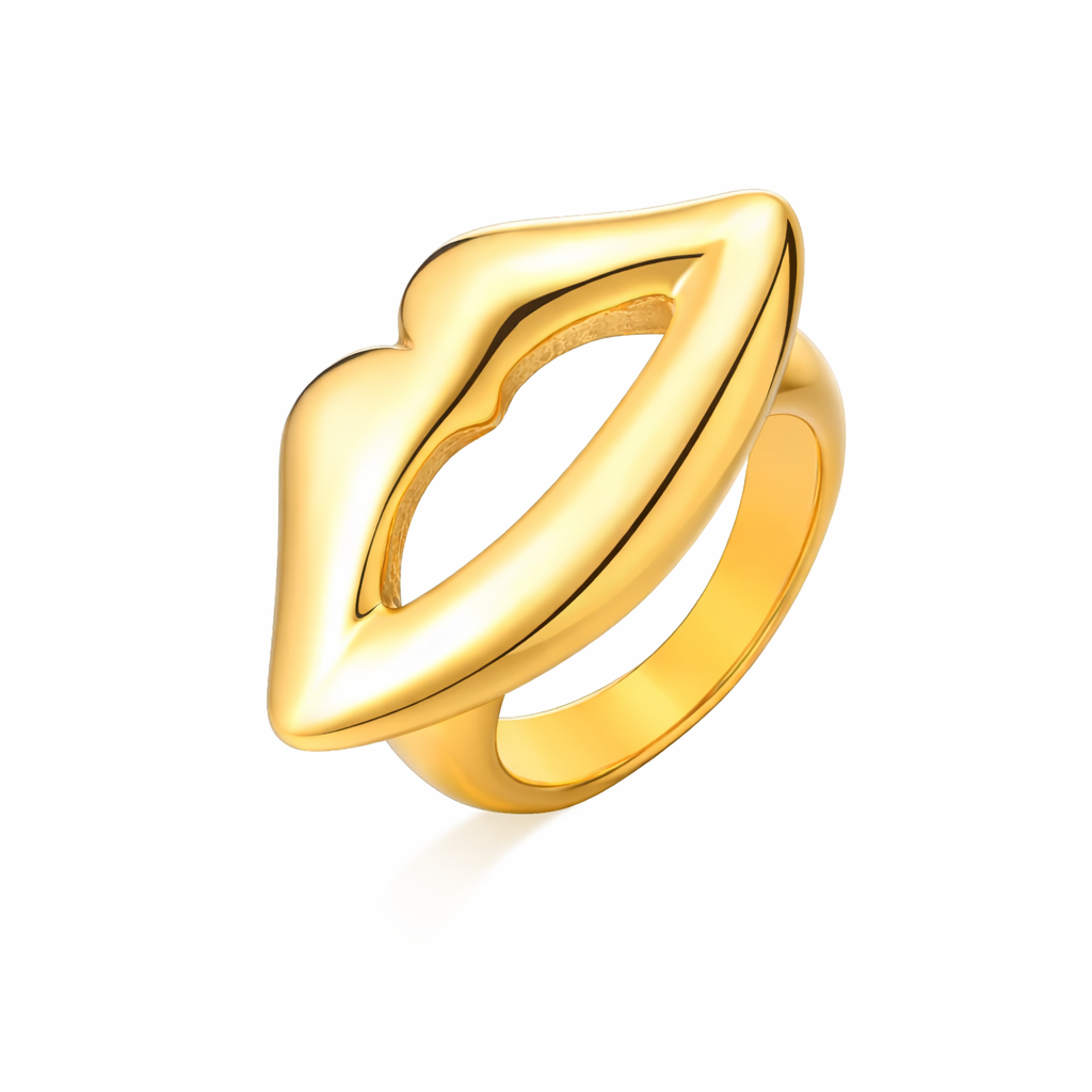 Anel Bubble Beijo Banhado a Ouro 18K