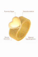 Anel Luxor Coração Feminino Ouro 18k Banhado