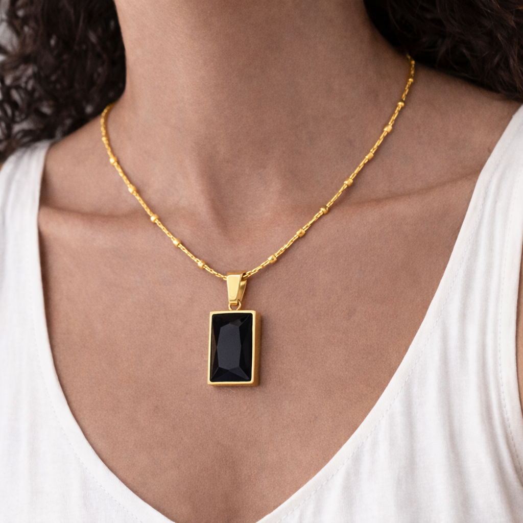 Colar Magnifique Gold Quadrado Banhado a Ouro 18K