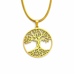 Colar Minimal Arvore da Vida Banhado a Ouro 18K