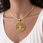 Colar Minimal Arvore da Vida Banhado a Ouro 18K