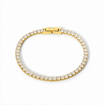 Bracelete Estrelado Minimalista Feminino Ouro 18K