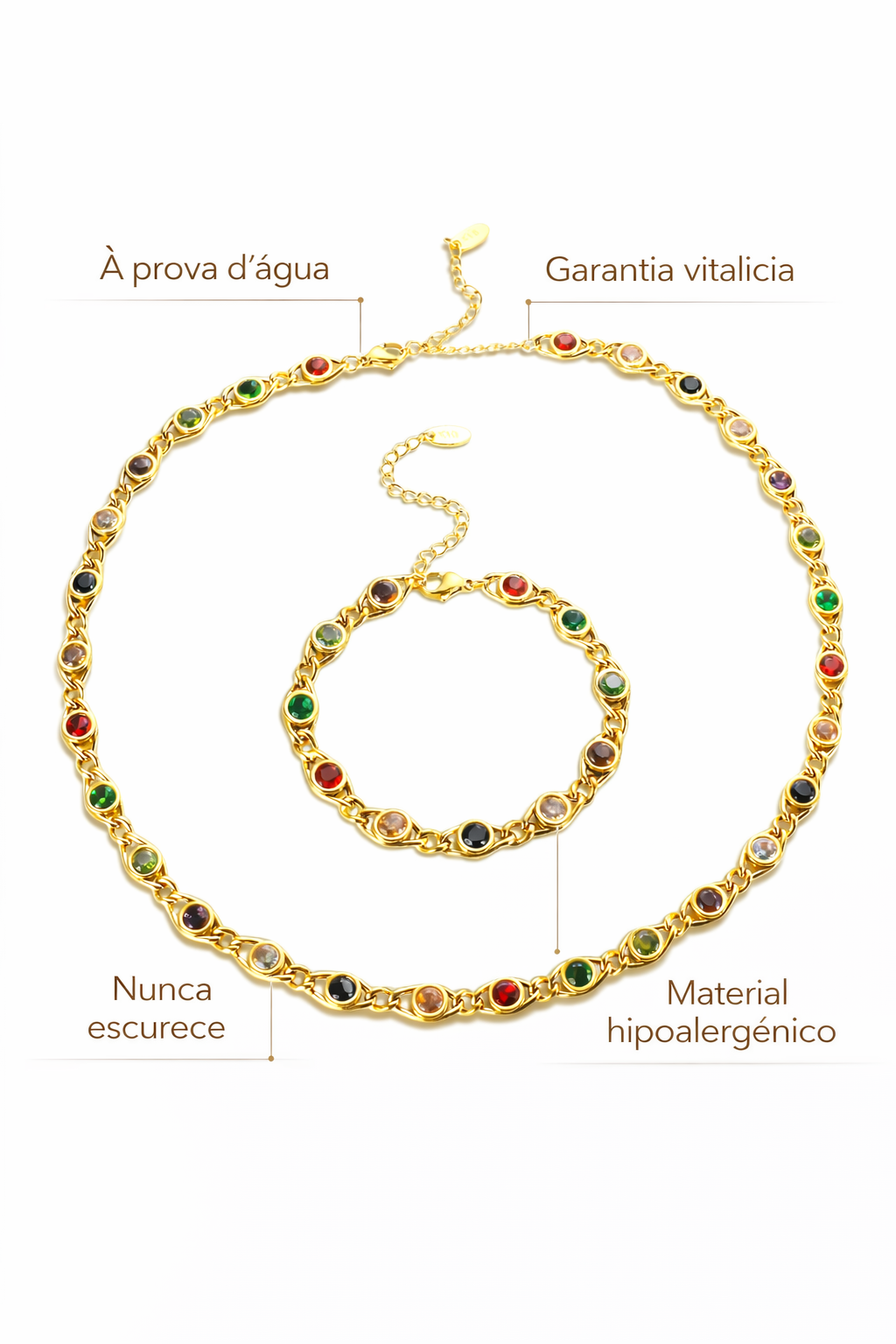 Conjunto Astral Banhado em Ouro 18k