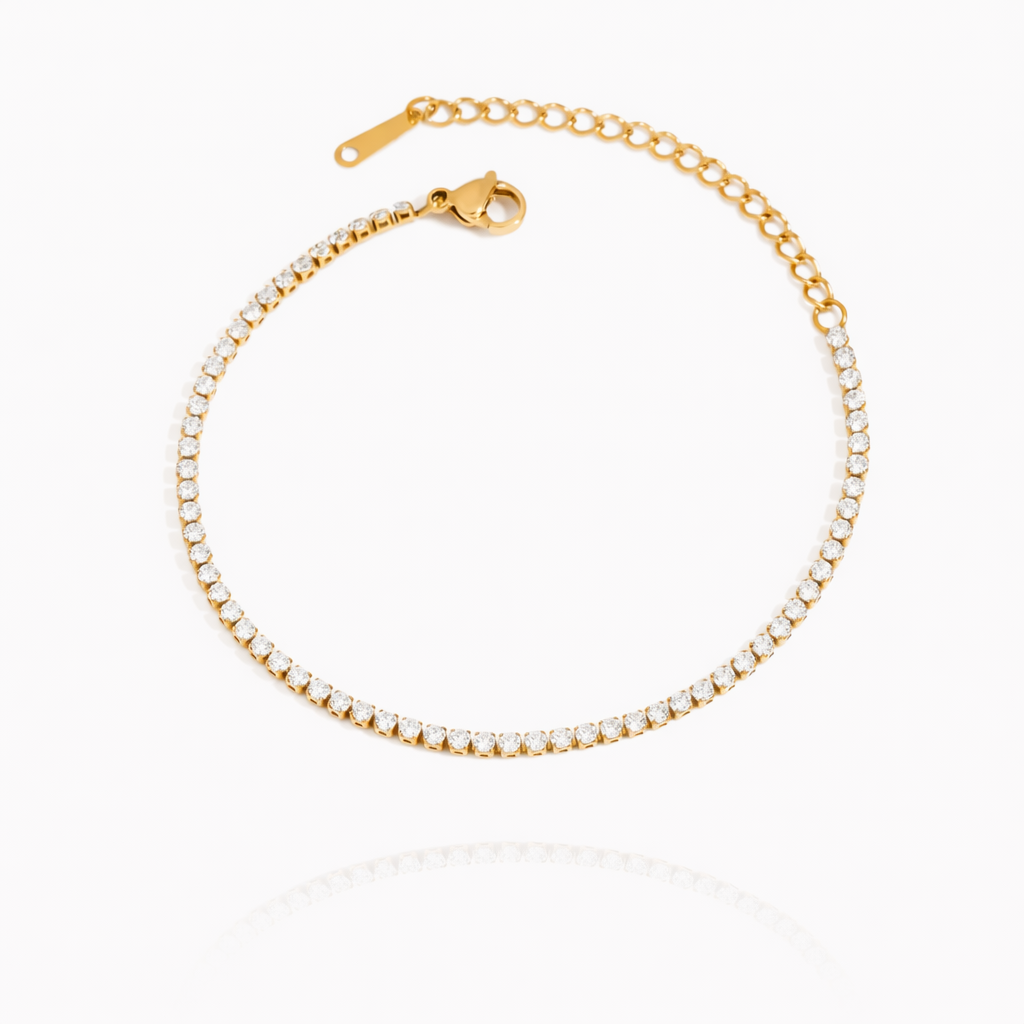 Bracelete Celeste Feminino Banhado em Ouro 18K