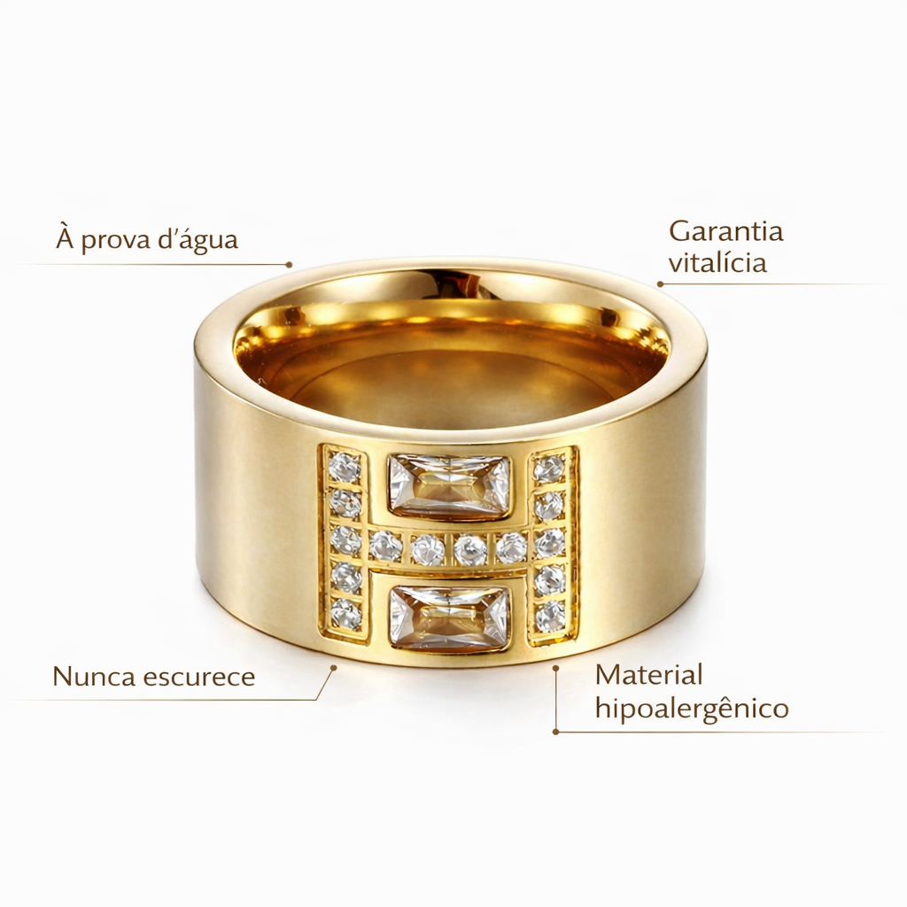 Anel Orbit Banhado a Ouro 18k Premium