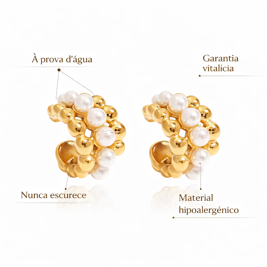 Brincos de Pressão Celeste Banhado a ouro