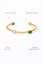 Bracelete Elegora Cravejado Banhado a Ouro 18K