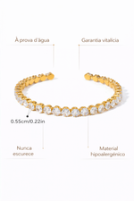 Bracelete Cosmos Cravejado Banhado a Ouro 18K