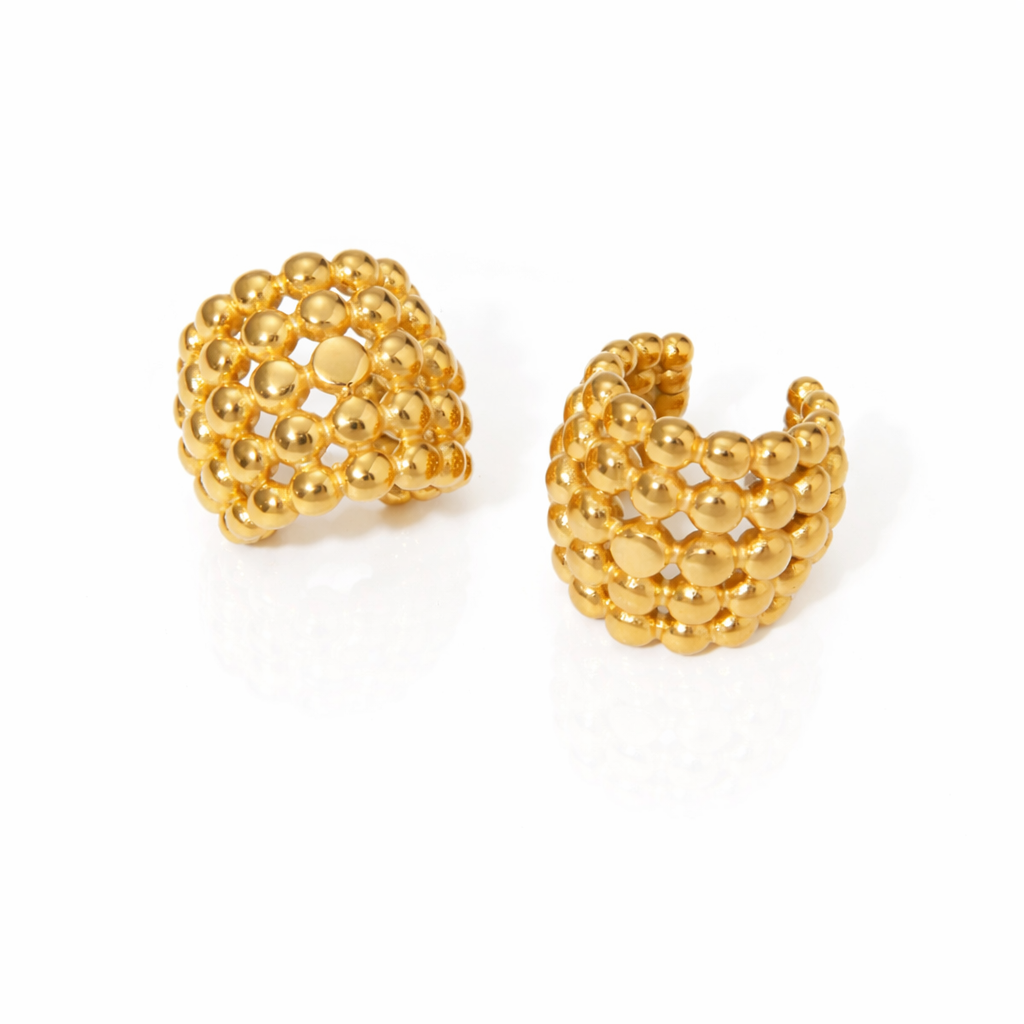 Brincos de Pressão Ear CuffBanhado a ouro 18k