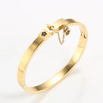 Bracelete Cadeado Banhado em Ouro 18K