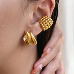 Brincos de Pressão Ear CuffBanhado a ouro 18k