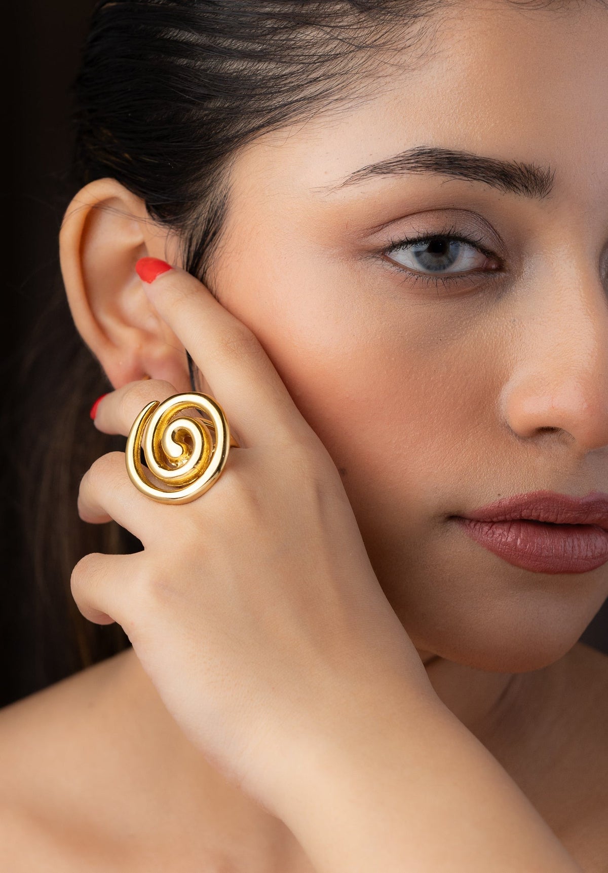 Anel Caracol Banhado a Ouro 18K
