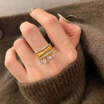 Anel Orbit Constelação Banhado a Ouro 18k Premium
