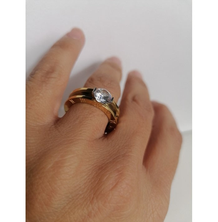 Anel Algarismos RomanosBanhado a Ouro 18K