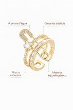 Anel Imperiale Ouro 18k Banhado Luxo